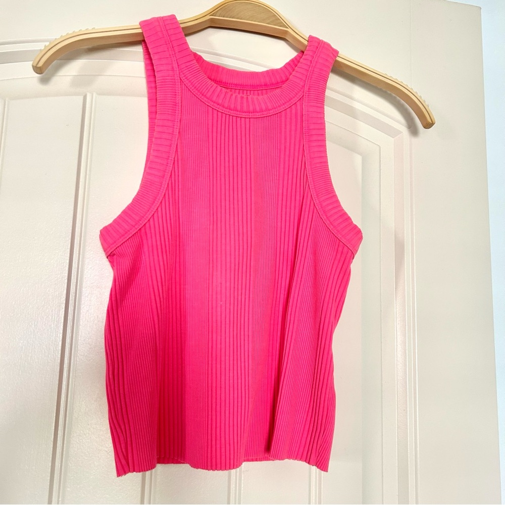 Aerie Pink Sleeveless Ribbed Top